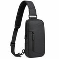 Borsa a tracolla 18 x 7 x 32 cm in tessuto nero per uso quotidiano - compatta multitasca
