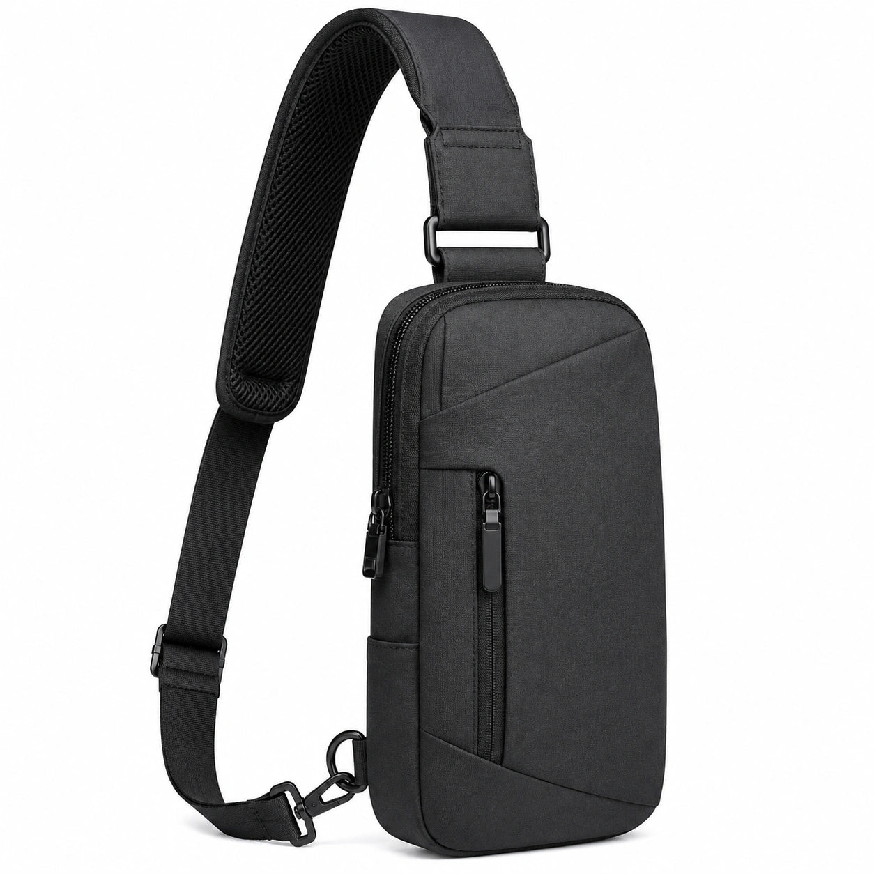 Borsa a tracolla 18 x 7 x 32 cm in tessuto nero per uso quotidiano - compatta multitasca
