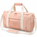 Borsone sportivo 48 x 25 x 28 cm in tessuto rosa con tracolla regolabile e tasche multiple