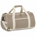 Borsone da viaggio 50 x 25 x 30 cm in tessuto beige con tracolla regolabile