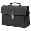 Borsa portadocumenti 40 × 10 × 30 cm in materiale sintetico nero e marrone - stile professionale a soffietto