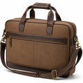 Borsa portadocumenti 40 x 10 x 30 cm in tessuto marrone con dettagli effetto pelle - tracolla regolabile