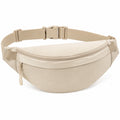 Marsupio 30 x 14 x 7 cm in tessuto beige con cintura regolabile e chiusura a fibbia
