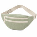 Marsupio 28 x 15 x 7 cm in velluto a coste verde salvia per uso quotidiano - stile casual con doppia tasca