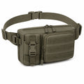 Marsupio 25 x 8 x 15 cm in tessuto verde oliva con tasche multiple stile tattico