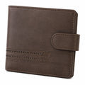 Portafoglio da uomo 12 x 2 x 10 cm effetto pelle marrone con linguetta stile classico