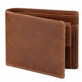 Portafoglio pieghevole 12 x 2 x 9.5 cm in pelle marrone stile classico