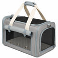 Trasportino per animali 45 x 28 x 28 cm in tessuto grigio con rete ventilata - borsa portatile