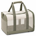 Borsa trasportino per animali 45 x 30 x 30 cm in tessuto e rete verde salvia beige pieghevole