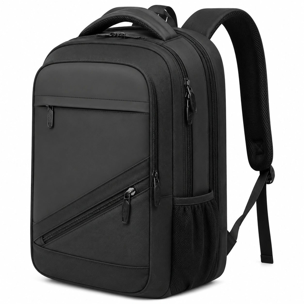 Zaino 30 x 16 x 45 cm nero in tessuto sintetico con tasche multiple per lavoro e viaggio