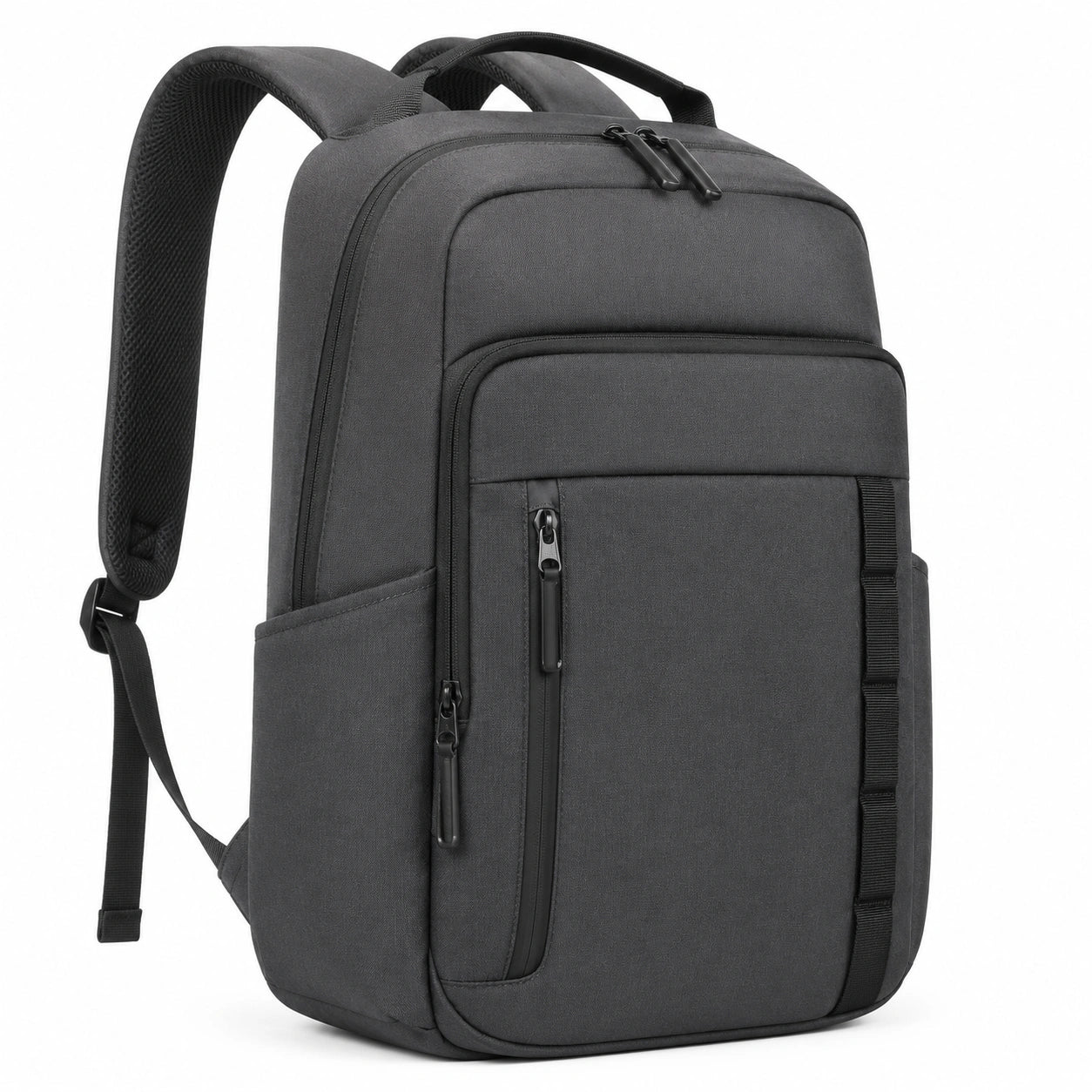 Zaino porta computer 30 x 15 x 45 cm in tessuto sintetico nero con scomparti multipli